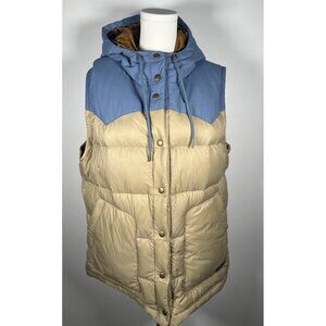 NEVER WORN Patagonia Bivy colorblock khaki blue down puffer vest hooded XL